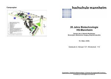 20 Jahre Biotechnologie HS-Mannheim - FakultÃ¤t fÃ¼r Biotechnologie