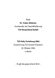 Rede Dr. Volker Böttcher Vorsitzender der Geschäftsführung TUI ...