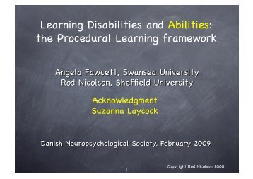 Learning Disabilities and Abilities: the Procedural Learning framework