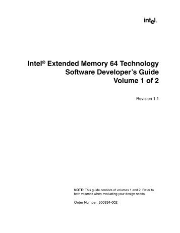 IntelÂ® Extended Memory 64 Technology Software Developer's Guide