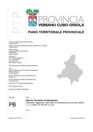 Norme tecniche di attuazione - Provincia del Verbano Cusio Ossola