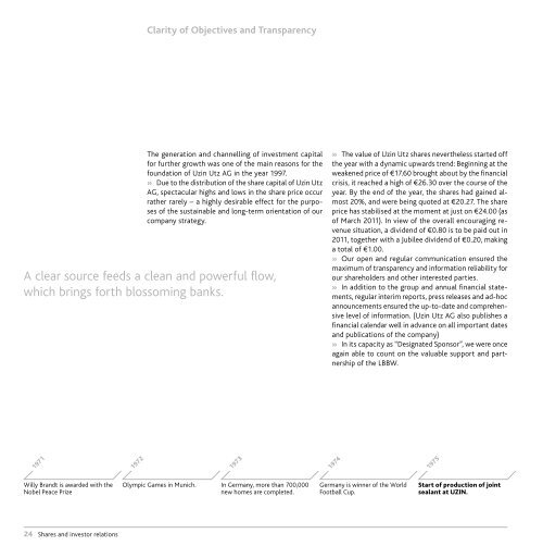 A hundred-year balance Annual Report 2010 - Uzin Utz AG