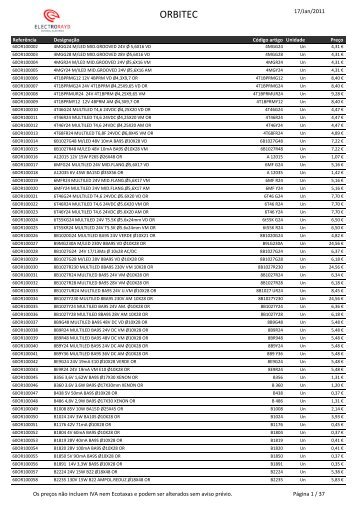 (TABELA PRE\307OS 2011 17jan.xls) - Electro Rayd