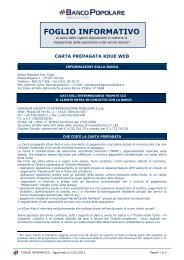 Carta K2 â Foglio Informativo Banco Popolare - Unicasim