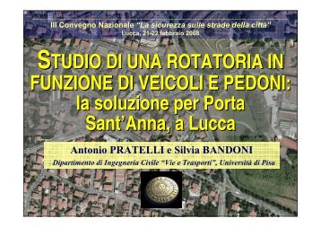 STUDIO DI UNA ROTATORIA IN FUNZIONE DI VEICOLI E PEDONI ...