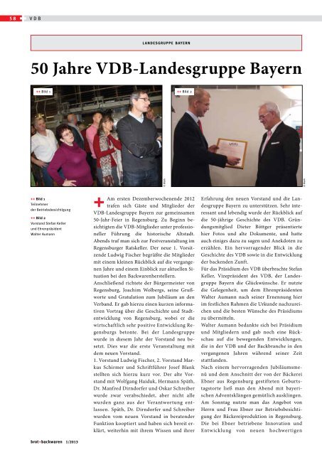 50 Jahre VDB-Landesgruppe Bayern - brot+backwaren