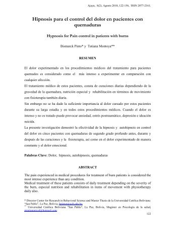 Hipnosis para el control del dolor en pacientes con quemaduras