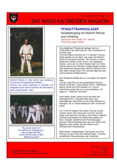 Das WADO-Magazin - 2000 - Karate - Wado Kai - Dresden e.V.