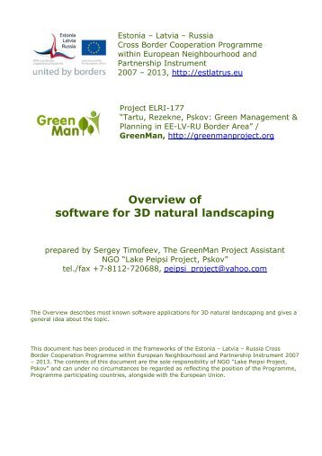 Overview of software for 3D natural landscaping - Greenman Project