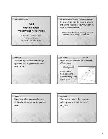 Motion in Space: Velocity and Acceleration - zabidin\'s blog