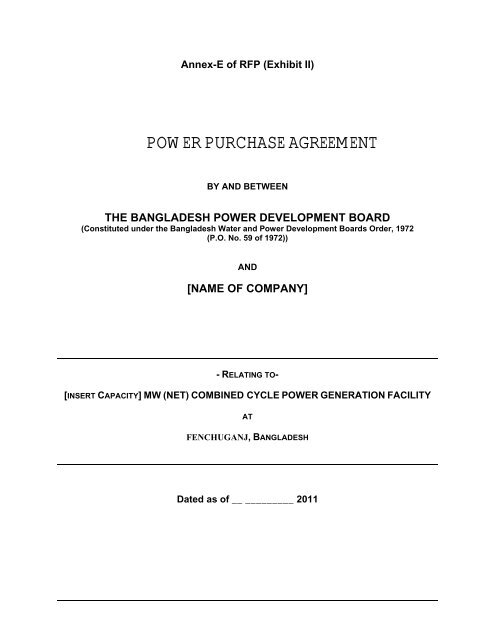 4. power purchase agreement(ppa) - BPDB