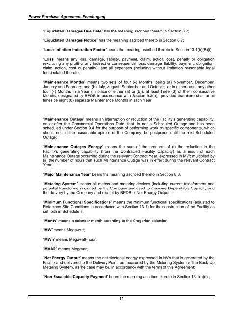 4. power purchase agreement(ppa) - BPDB