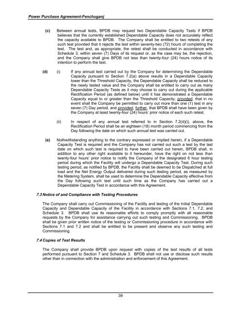 4. power purchase agreement(ppa) - BPDB