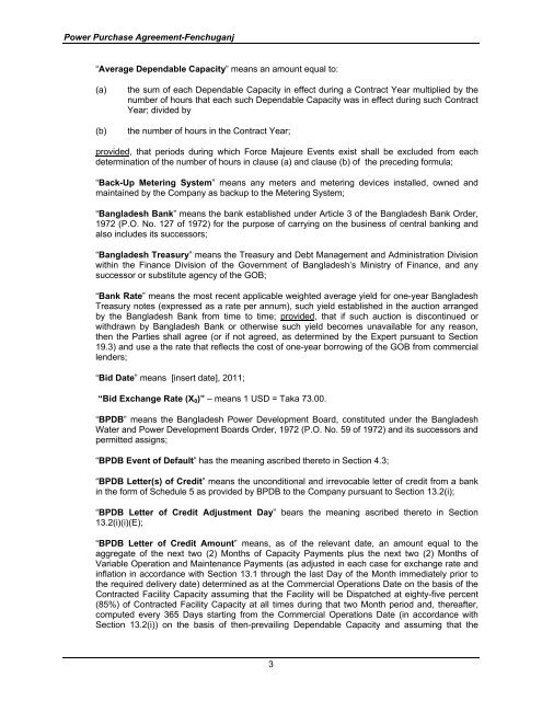 4. power purchase agreement(ppa) - BPDB