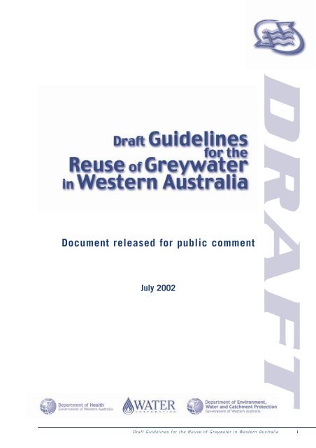 Draft Guidelines for the Reuse of Greywater in Western Australia