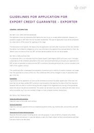 Guidelines for application for export credit Guarantee â exporter - EKF