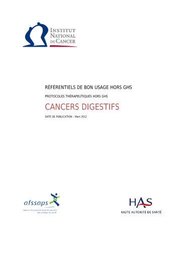RÃ©fÃ©rentiels de Bon Usage hors GHS Cancers digestifs