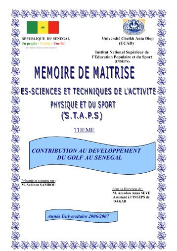 Contribution au DÃ©veloppement du golf au SÃ©nÃ©gal - BEEP