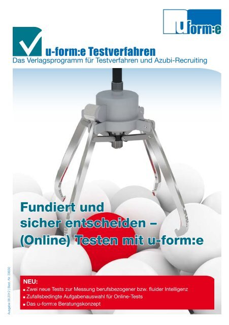 Fundiert und sicher entscheiden â (Online) Testen mit u-form:e