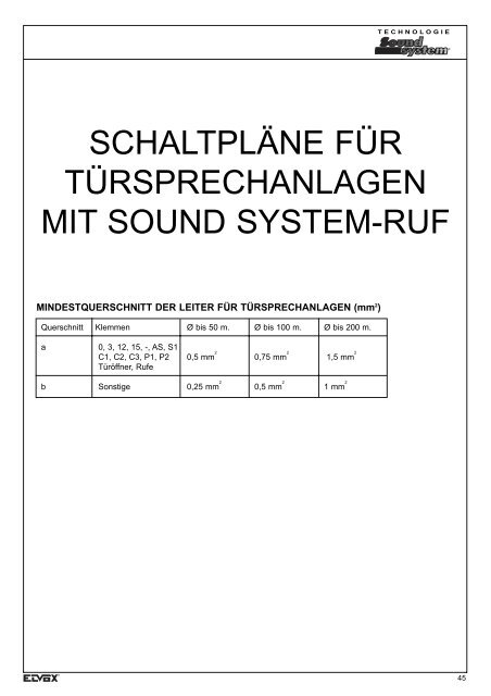 schaltpläne für türsprechanlagen mit sound system-ruf