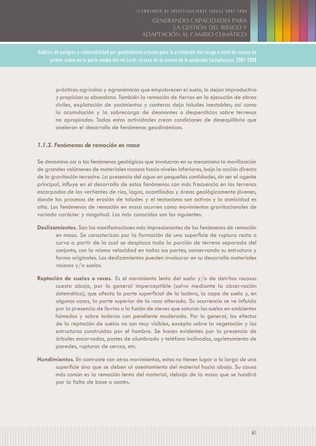 GENERANDO CAPACIDADES PARA LA GEStIóN DEL ... - InfoAndina