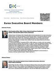 Eurex Group - Eurex Executive Board Members