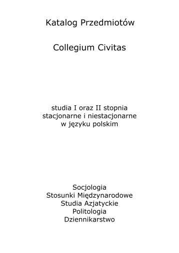 Nowy Katalog Przedmiotów w języku polskim - Collegium Civitas