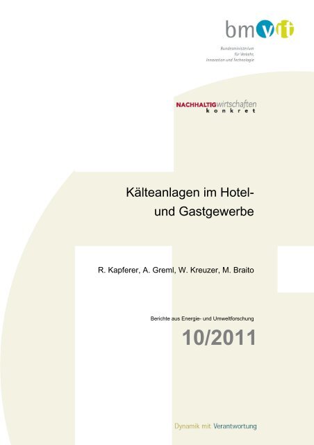 Kälteanlagen im Hotel- und Gastgewerbe - Energiesysteme der ...