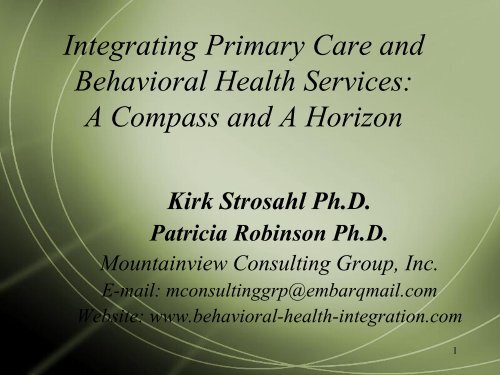 Integrating Primary Care and Behavioral Health Services: A ...