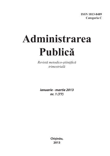 Revista "Administrarea publicÄ" ianuarie â martie 2013 nr. 1