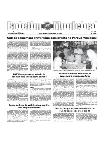 EdiÃ§Ã£o NÂº 1022 - Valinhos - Governo do Estado de SÃ£o Paulo