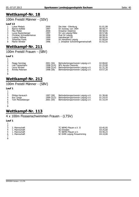 Meldeergebnis - 1. Abschnitt - 1dsg.de