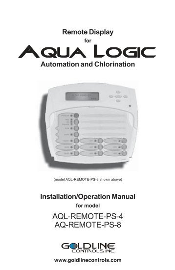 Aqualogic Remote Manual - INYOPools.com