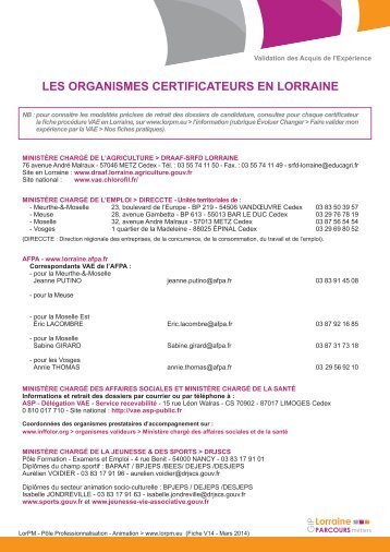 certificateurs en Lorraine - Inffolor