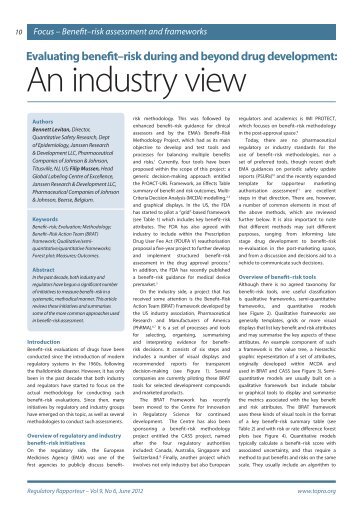 Evaluating benefitârisk during and beyond drug development - TOPRA