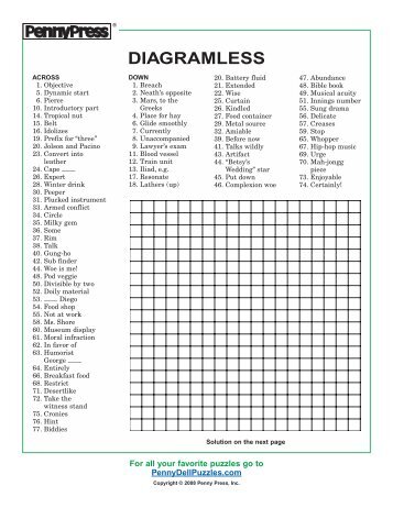 Diagramless Magazines