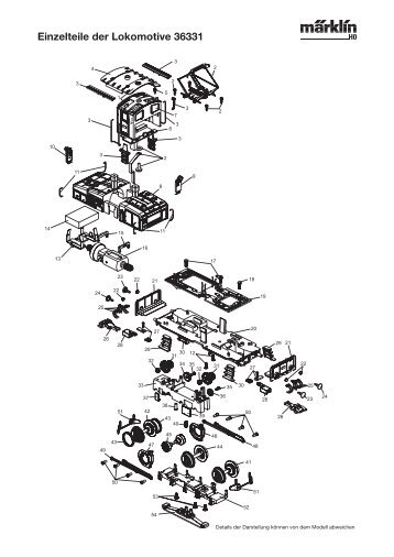 Einzelteile der Lokomotive 36331