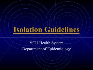 Isolation Guidelines - Virginia Commonwealth University Health ...