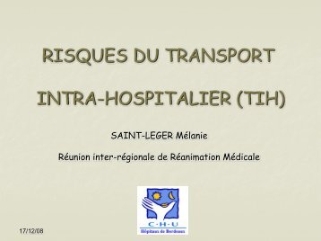 Risques du transport intra-hospitalier