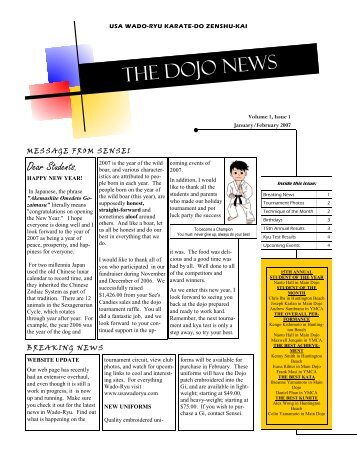 2007-jan-feb newsletter issue 1 - USA Wado Ryu Karate-Do