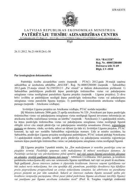 PATÄRÄTÄJU TIESÄªBU AIZSARDZÄªBAS CE TRS - Par PTAC