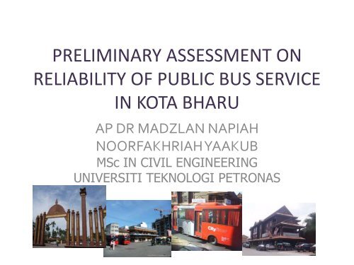 preliminary assessment on reliability of public bus service in kota ...