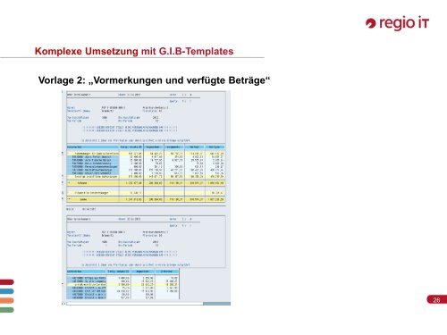 Komplexe Umsetzung mit GIB-Templates