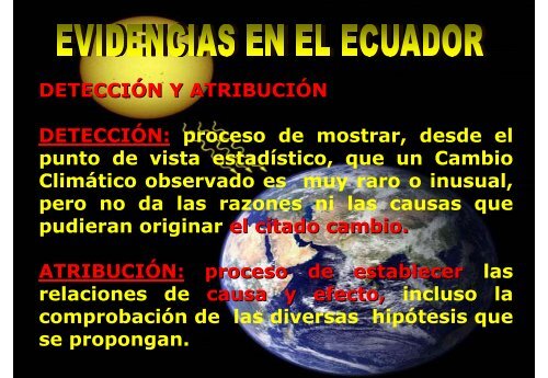 EVIDENCIAS DE CAMBIO CLIMATICO EN ECUADOR