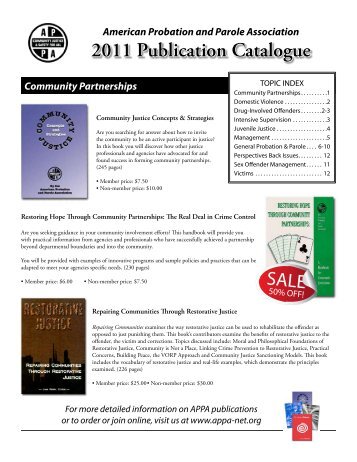 full Pub Catalog (pdf) - American Probation and Parole Association