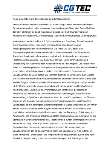 Pressebericht CG TEC GmbH