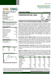 Parkson share price