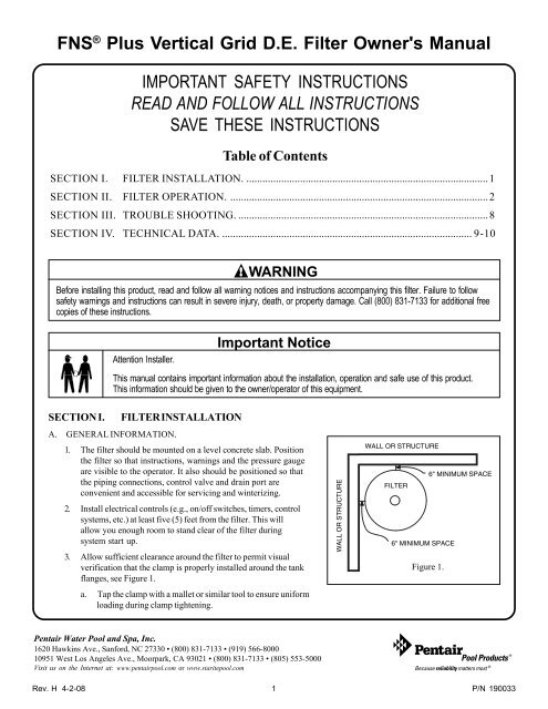 35 Pentair Fns Plus 60 Parts Diagram - Wiring Diagram Database
