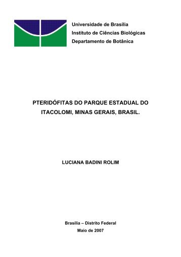 pteridÃ³fitas do parque estadual do itacolomi, minas gerais, brasil.