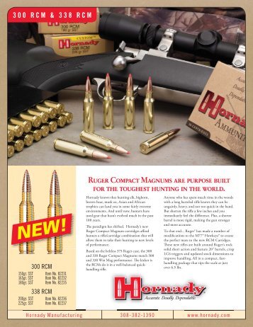 Hornady 300 and 338 Ruger Compact Magnum